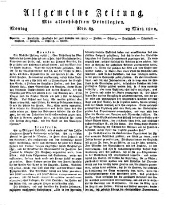 Allgemeine Zeitung Montag 23. März 1812