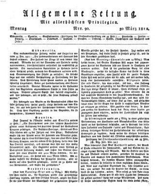 Allgemeine Zeitung Montag 30. März 1812