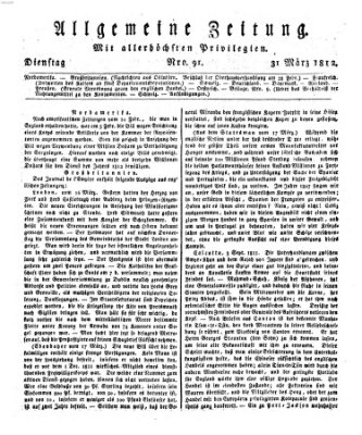 Allgemeine Zeitung Dienstag 31. März 1812