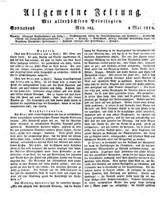 Allgemeine Zeitung Samstag 2. Mai 1812