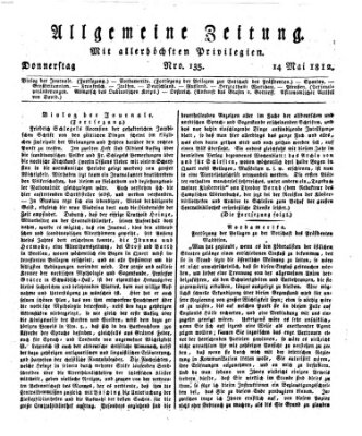 Allgemeine Zeitung Donnerstag 14. Mai 1812