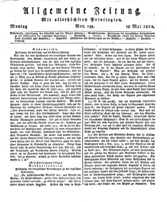 Allgemeine Zeitung Montag 18. Mai 1812