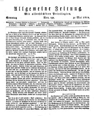 Allgemeine Zeitung Sonntag 31. Mai 1812