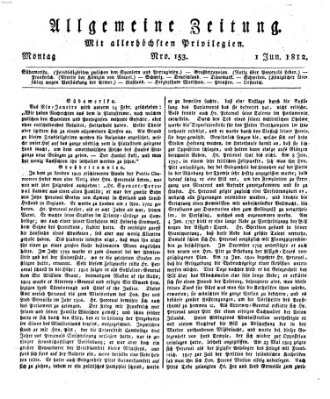 Allgemeine Zeitung Montag 1. Juni 1812