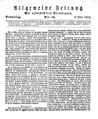 Allgemeine Zeitung Donnerstag 11. Juni 1812