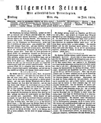 Allgemeine Zeitung Freitag 12. Juni 1812