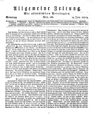 Allgemeine Zeitung Sonntag 14. Juni 1812