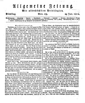 Allgemeine Zeitung Dienstag 23. Juni 1812