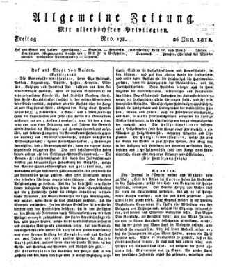 Allgemeine Zeitung Freitag 26. Juni 1812