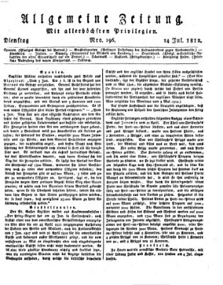 Allgemeine Zeitung Dienstag 14. Juli 1812