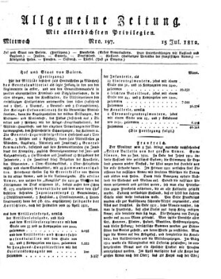 Allgemeine Zeitung Mittwoch 15. Juli 1812