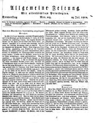 Allgemeine Zeitung Donnerstag 23. Juli 1812