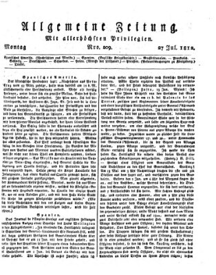 Allgemeine Zeitung Montag 27. Juli 1812