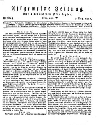 Allgemeine Zeitung Freitag 7. August 1812