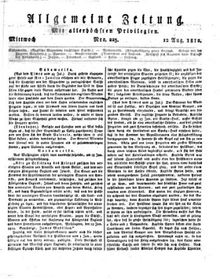 Allgemeine Zeitung Mittwoch 12. August 1812