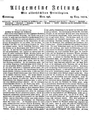 Allgemeine Zeitung Sonntag 23. August 1812