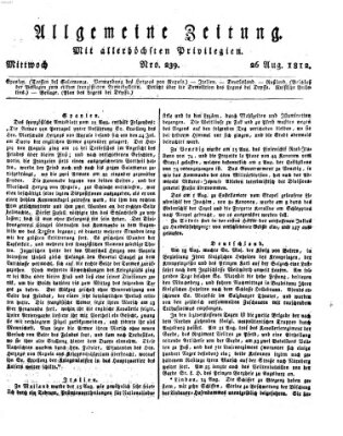 Allgemeine Zeitung Mittwoch 26. August 1812