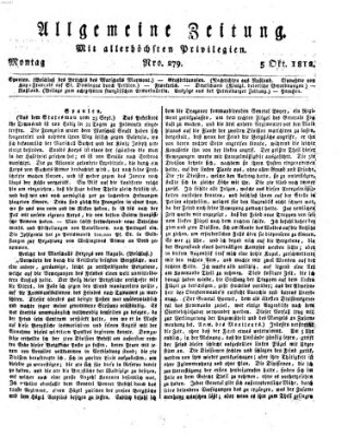 Allgemeine Zeitung Montag 5. Oktober 1812