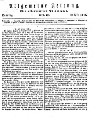 Allgemeine Zeitung Sonntag 25. Oktober 1812