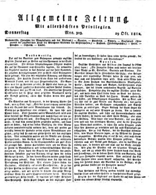 Allgemeine Zeitung Donnerstag 29. Oktober 1812