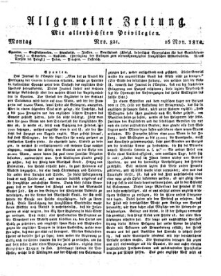 Allgemeine Zeitung Montag 16. November 1812