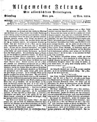 Allgemeine Zeitung Dienstag 17. November 1812