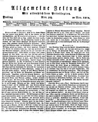 Allgemeine Zeitung Freitag 20. November 1812