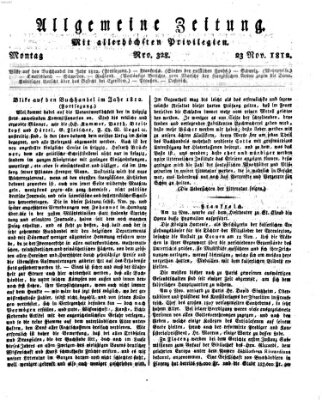 Allgemeine Zeitung Montag 23. November 1812