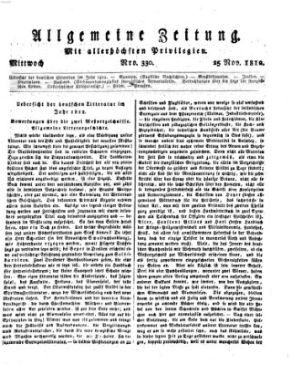 Allgemeine Zeitung Mittwoch 25. November 1812