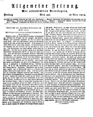 Allgemeine Zeitung Freitag 27. November 1812