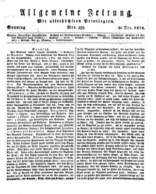 Allgemeine Zeitung Sonntag 20. Dezember 1812