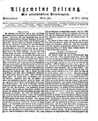 Allgemeine Zeitung Samstag 26. Dezember 1812