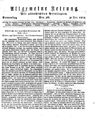 Allgemeine Zeitung Donnerstag 31. Dezember 1812