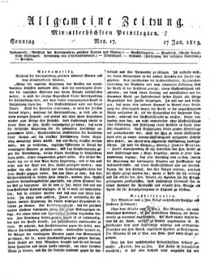 Allgemeine Zeitung Sonntag 17. Januar 1813