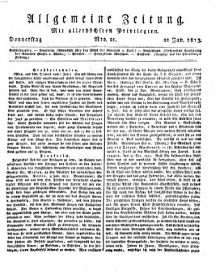 Allgemeine Zeitung Donnerstag 21. Januar 1813