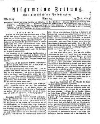 Allgemeine Zeitung Montag 25. Januar 1813