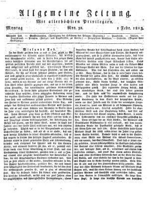 Allgemeine Zeitung Montag 1. Februar 1813