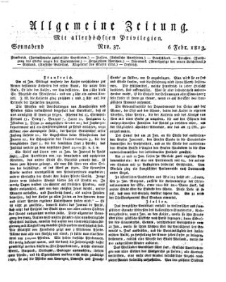 Allgemeine Zeitung Samstag 6. Februar 1813