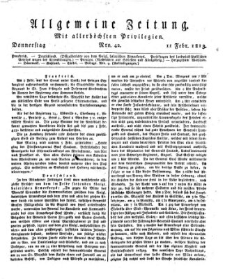 Allgemeine Zeitung Donnerstag 11. Februar 1813