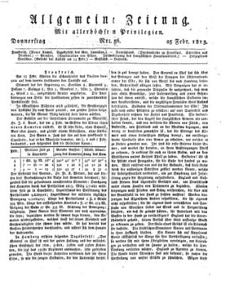 Allgemeine Zeitung Donnerstag 25. Februar 1813