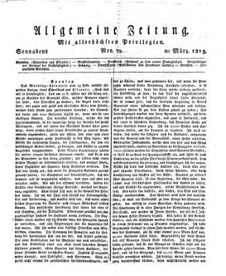 Allgemeine Zeitung Samstag 20. März 1813