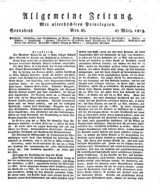 Allgemeine Zeitung Samstag 27. März 1813