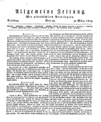 Allgemeine Zeitung Dienstag 30. März 1813