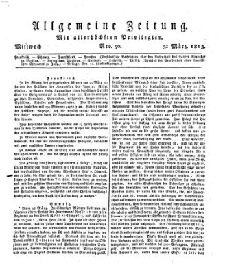 Allgemeine Zeitung Mittwoch 31. März 1813