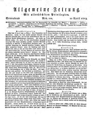 Allgemeine Zeitung Samstag 10. April 1813