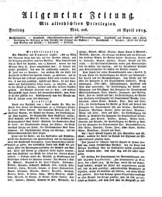 Allgemeine Zeitung Freitag 16. April 1813