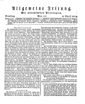 Allgemeine Zeitung Dienstag 27. April 1813