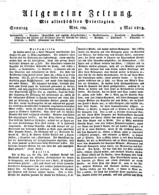 Allgemeine Zeitung Sonntag 9. Mai 1813