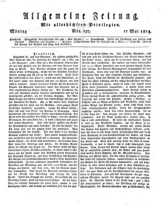 Allgemeine Zeitung Montag 17. Mai 1813