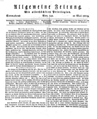 Allgemeine Zeitung Samstag 22. Mai 1813